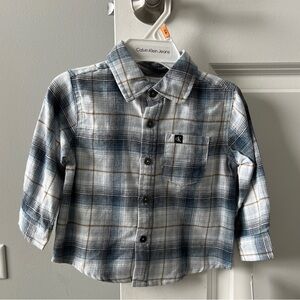 Calvin Klein Kids Blue Plaid Shirt - 12 month NWT